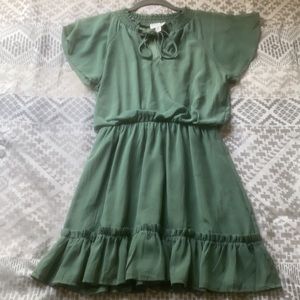Jun & Ivy Green Chiffon Ruffle Dress
